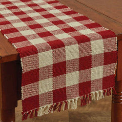 Wicklow Check 13x36 Table Runner - Garnet