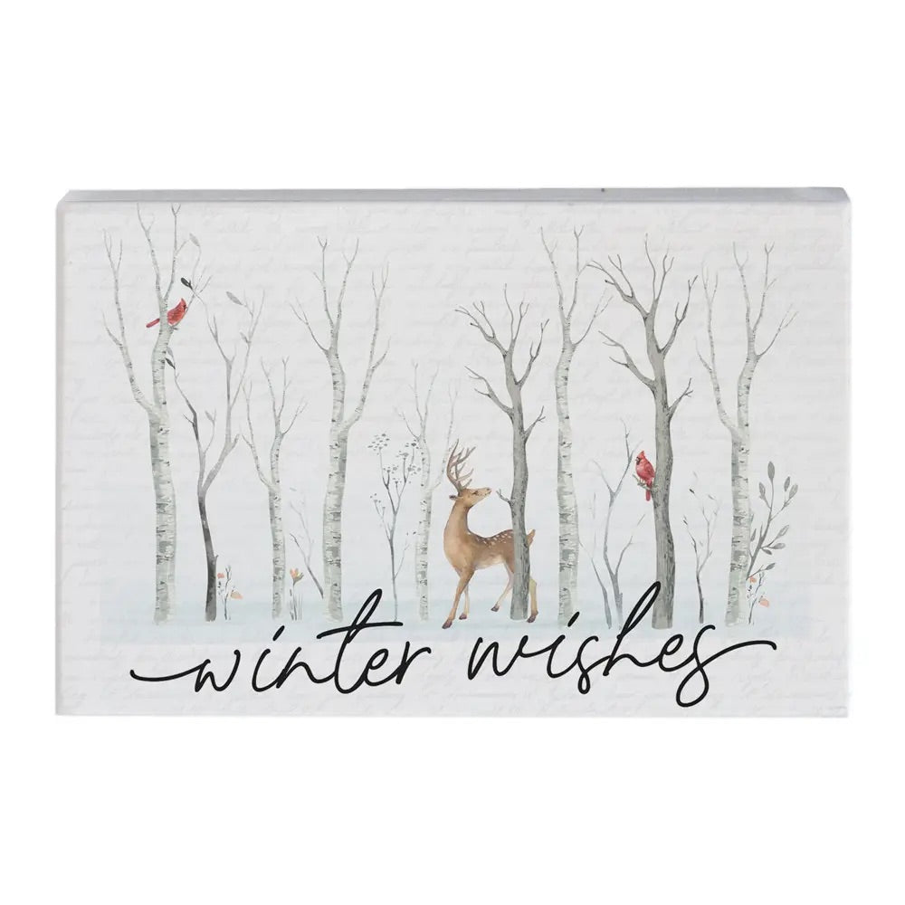 Winter Wishes Block Sign