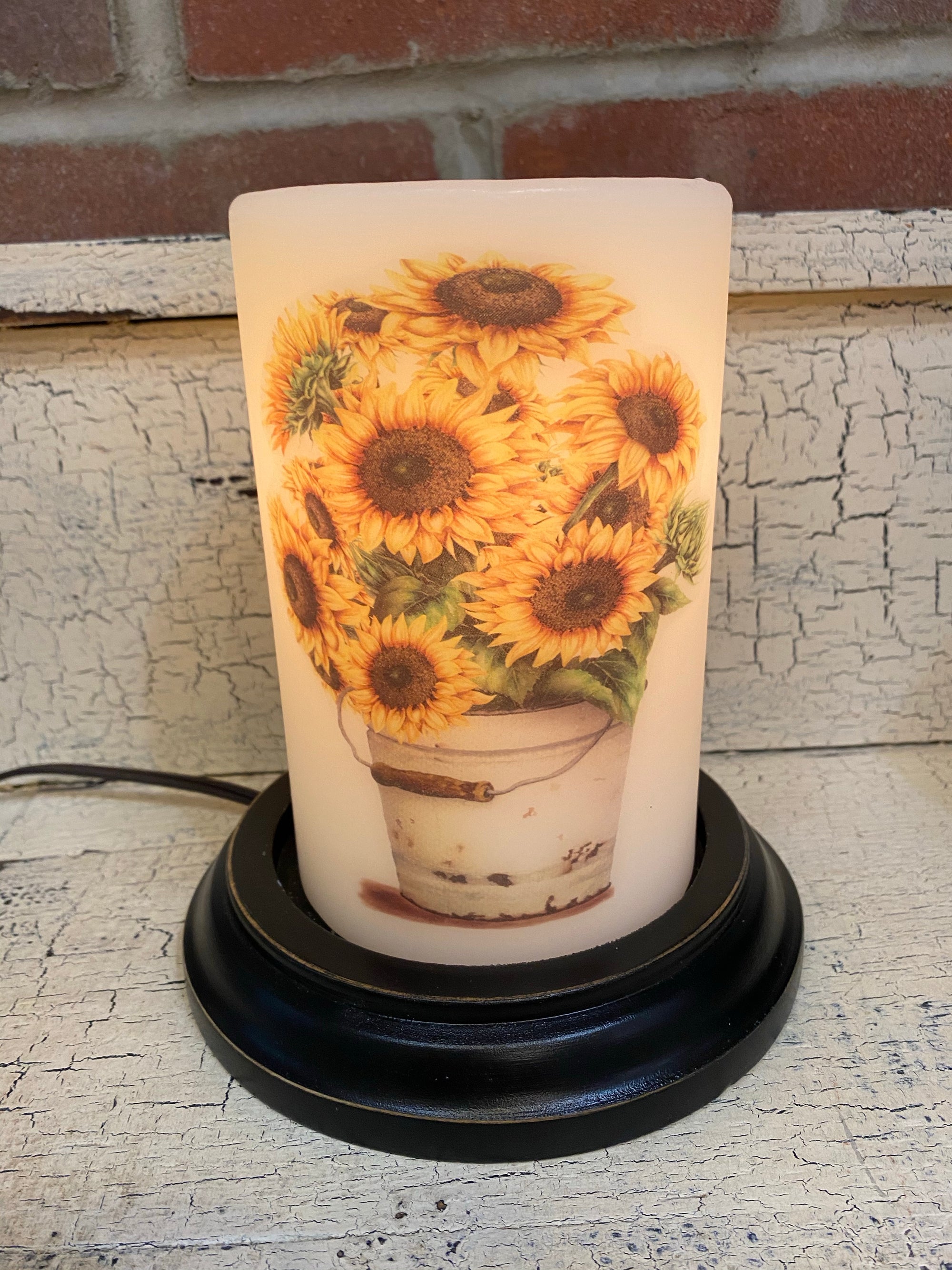 Rusty Bucket Sunflower Candle Sleeve