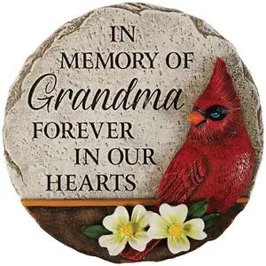 Grandma Cardinal Memory Mini Garden Stone