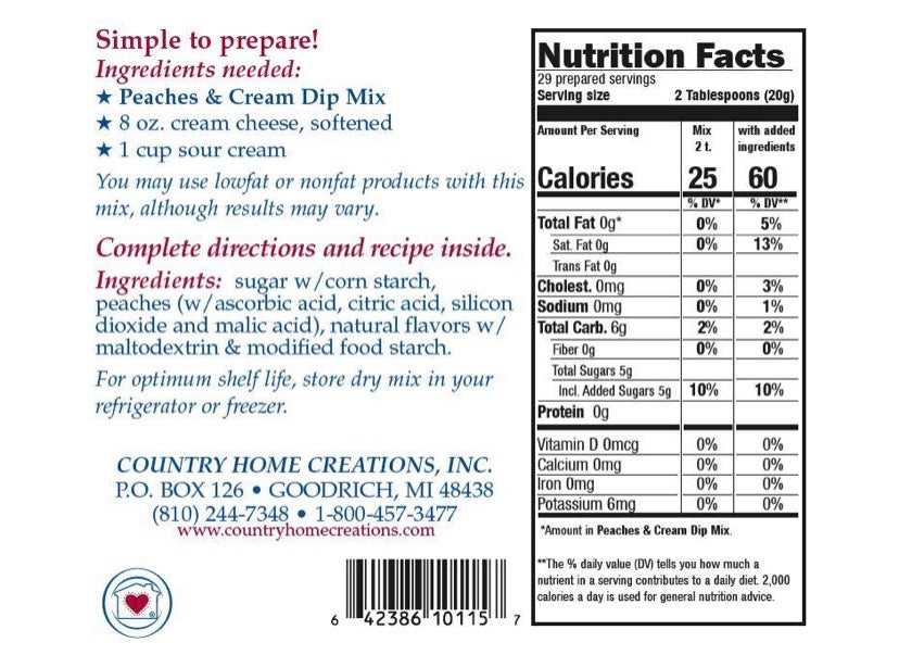 Peaches &amp; Cream Dip Mix