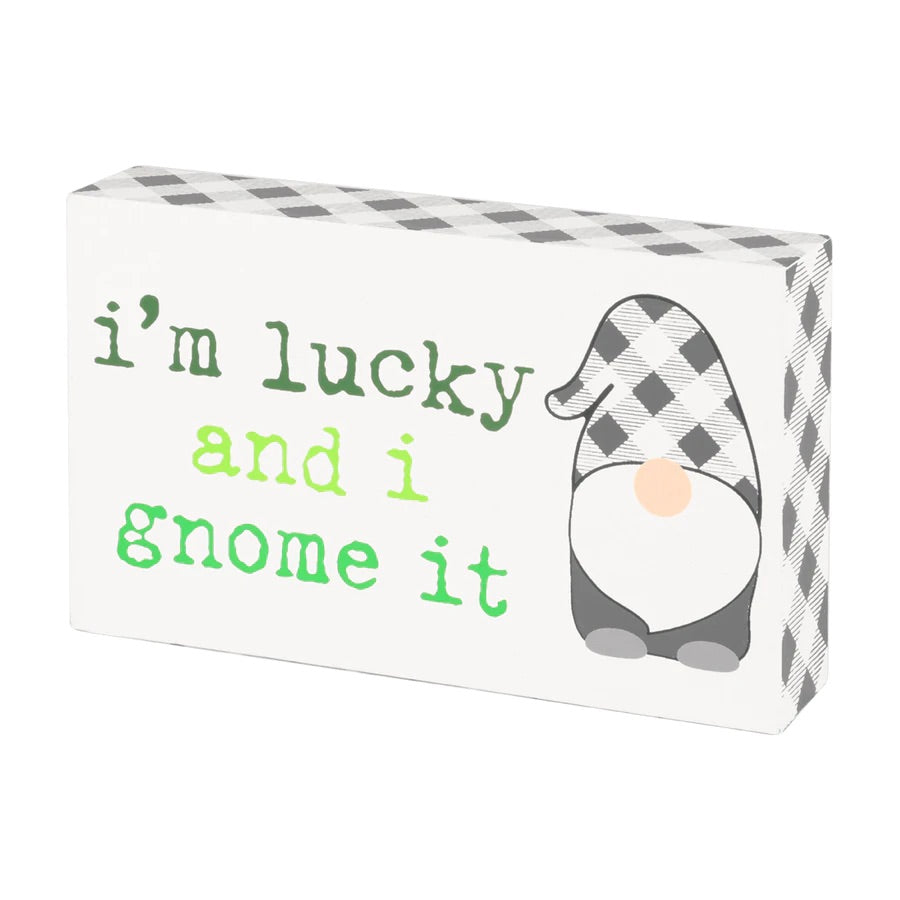 Lucky Gnome Wood Block