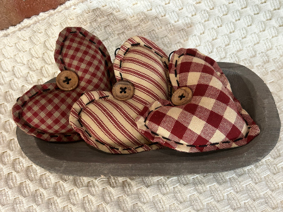 Fabric Heart Ornaments - 3 Styles