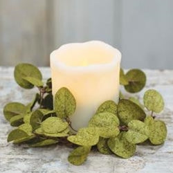 Penny Leaf Candle Ring - Dark Green