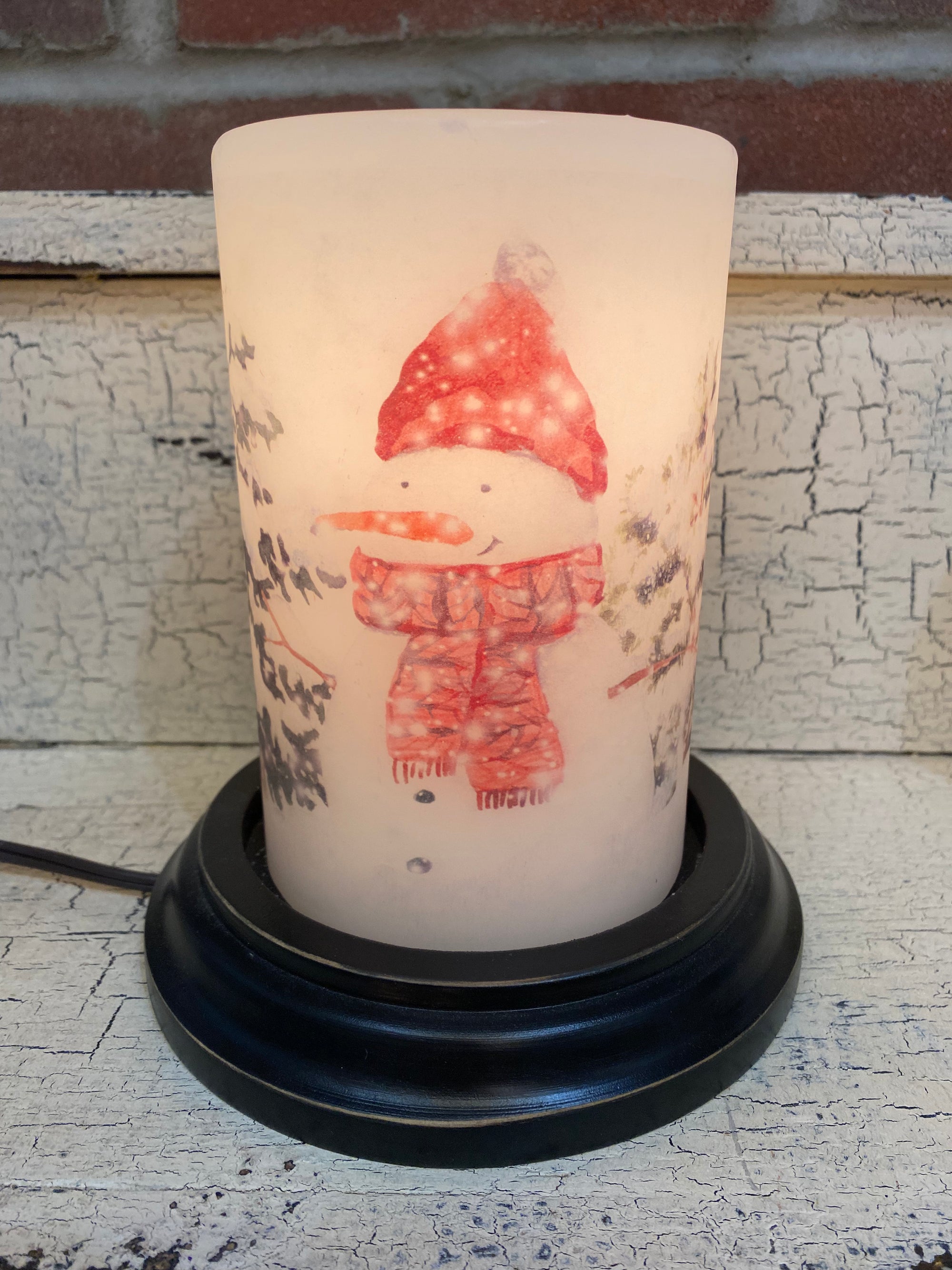 Red Winter Snowman Candle Sleeve