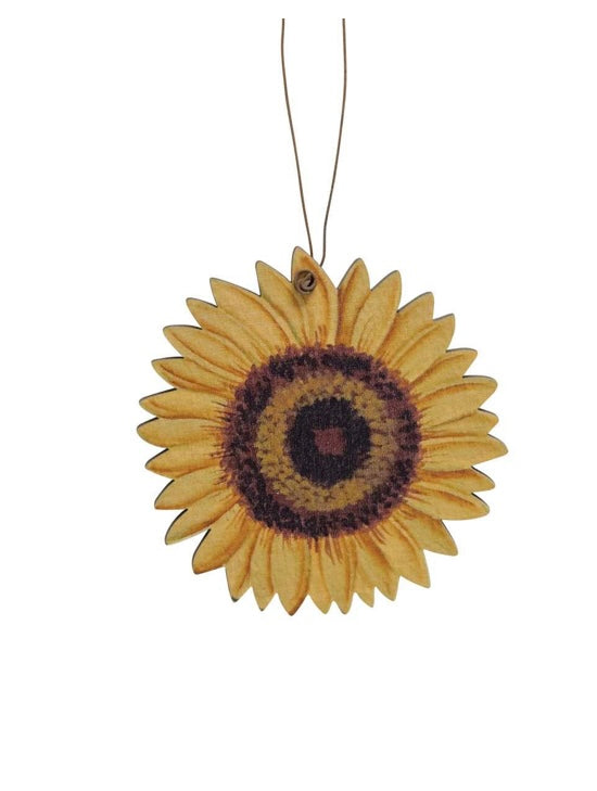 Wooden Sunflower Ornaments - Set of 3