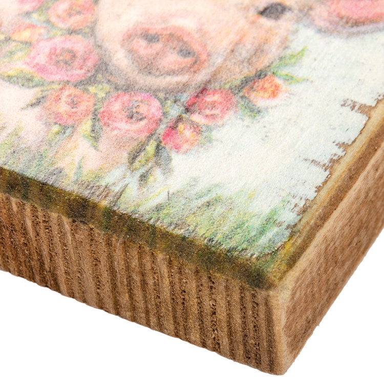 Piglet Wreath Block Sign