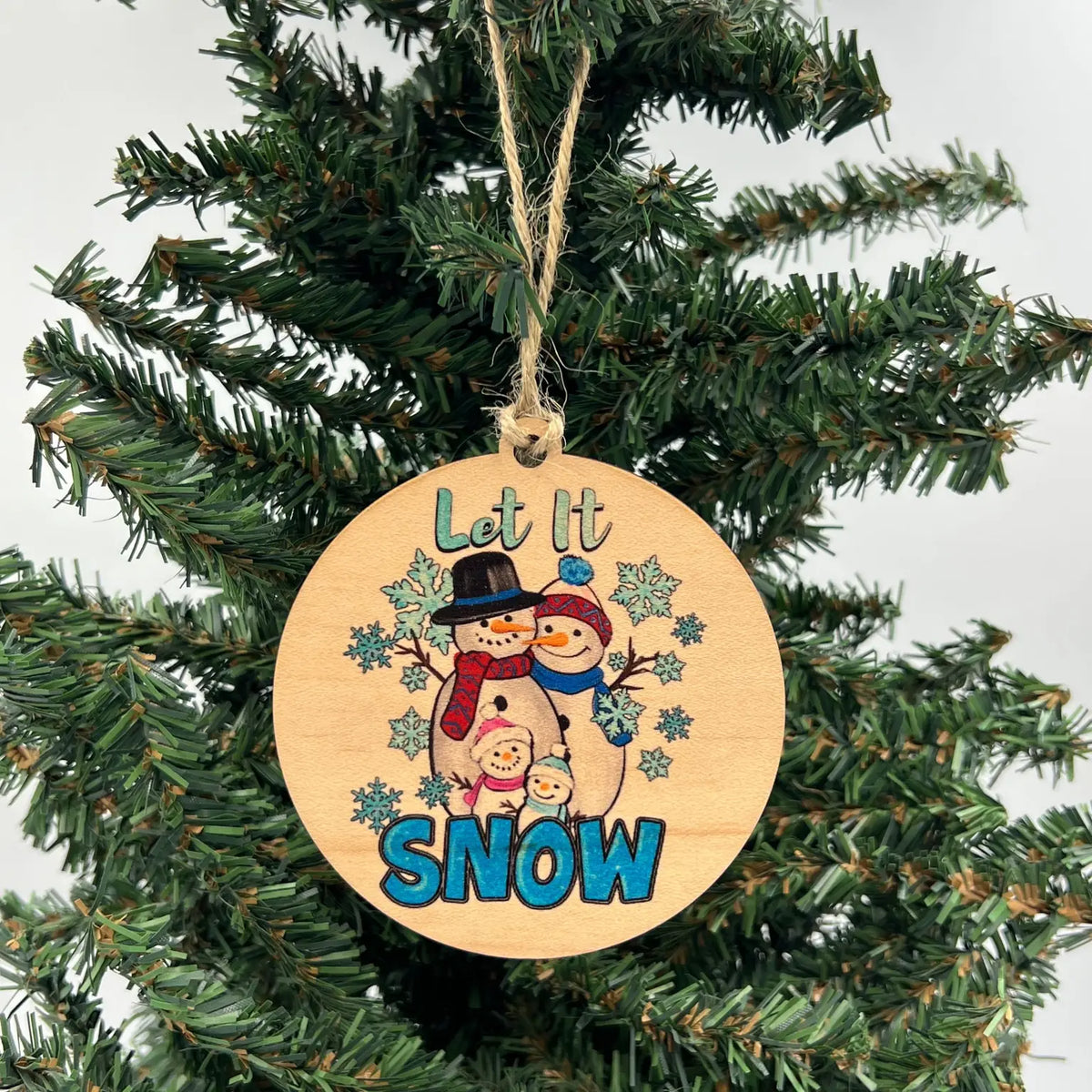 Let it Snow Wood Ornament