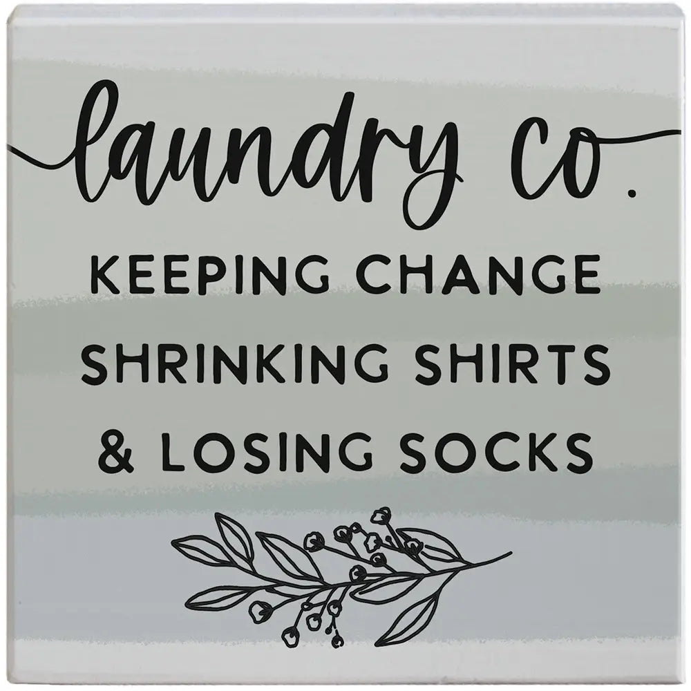 Laundry Co. Wood Block Sign