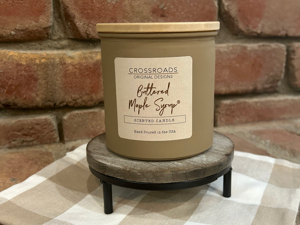 Buttered Maple Syrup Colored Glass 14 oz Candle