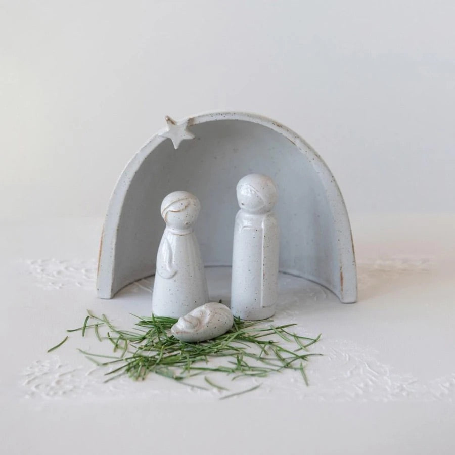 Simple Stoneware Nativity