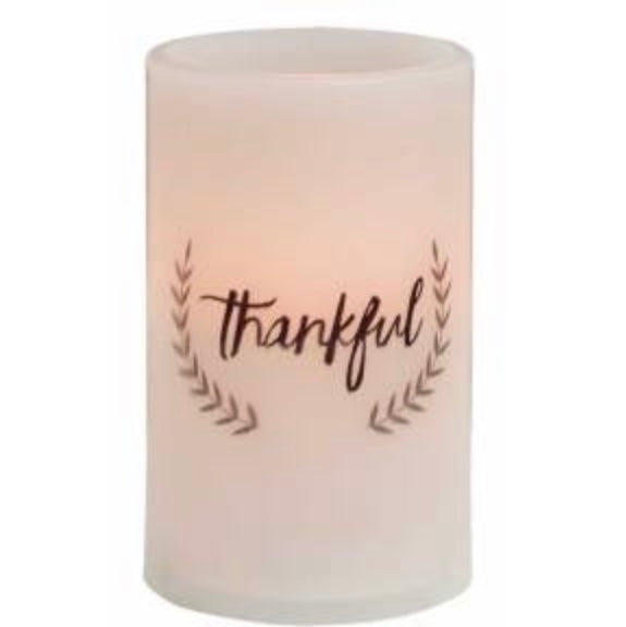 Thankful Timer Pillar Candle