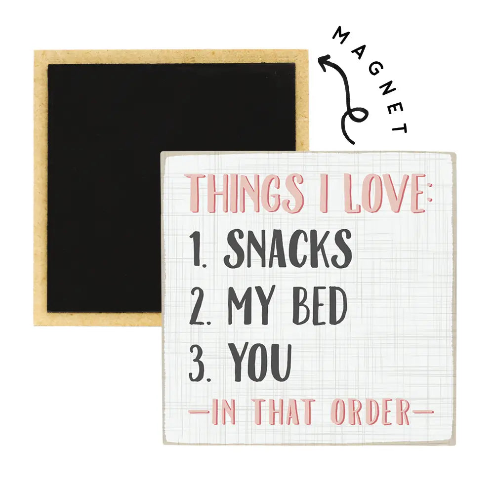 Things I Love Square Magnet