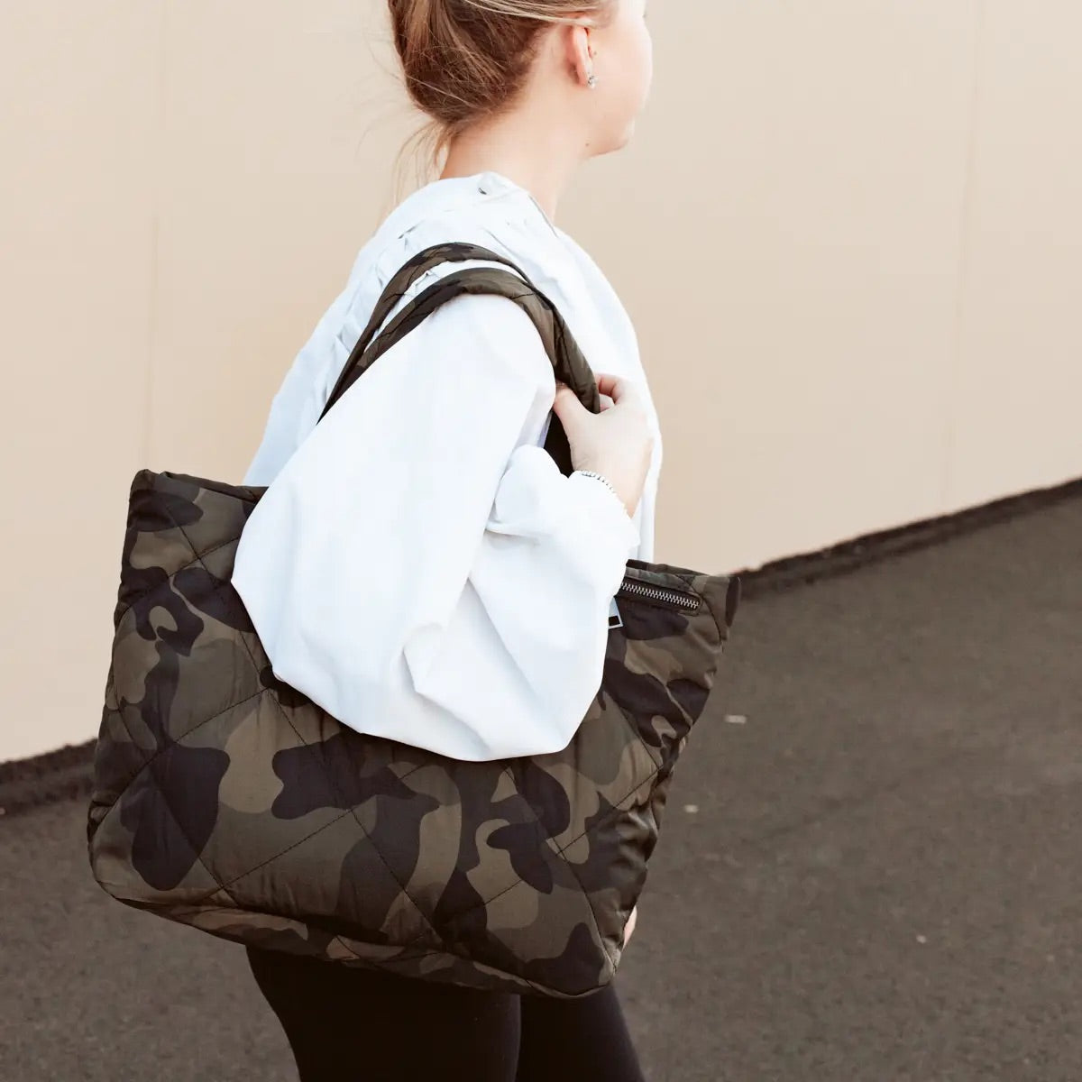 Quilted Camo Tote
