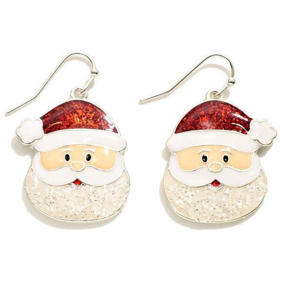Glitter Santa Claus Earrings