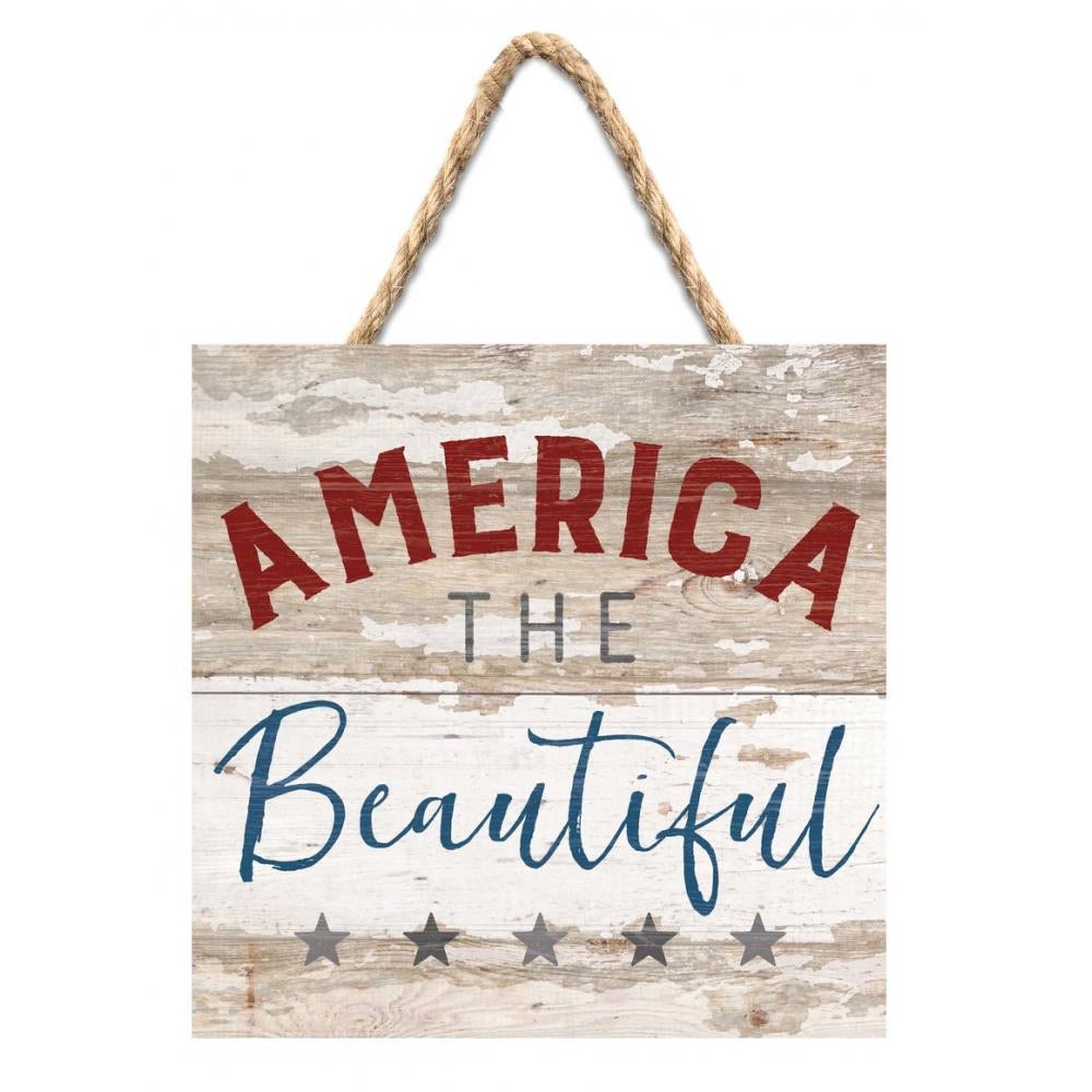 America the Beautiful Hanging Sign