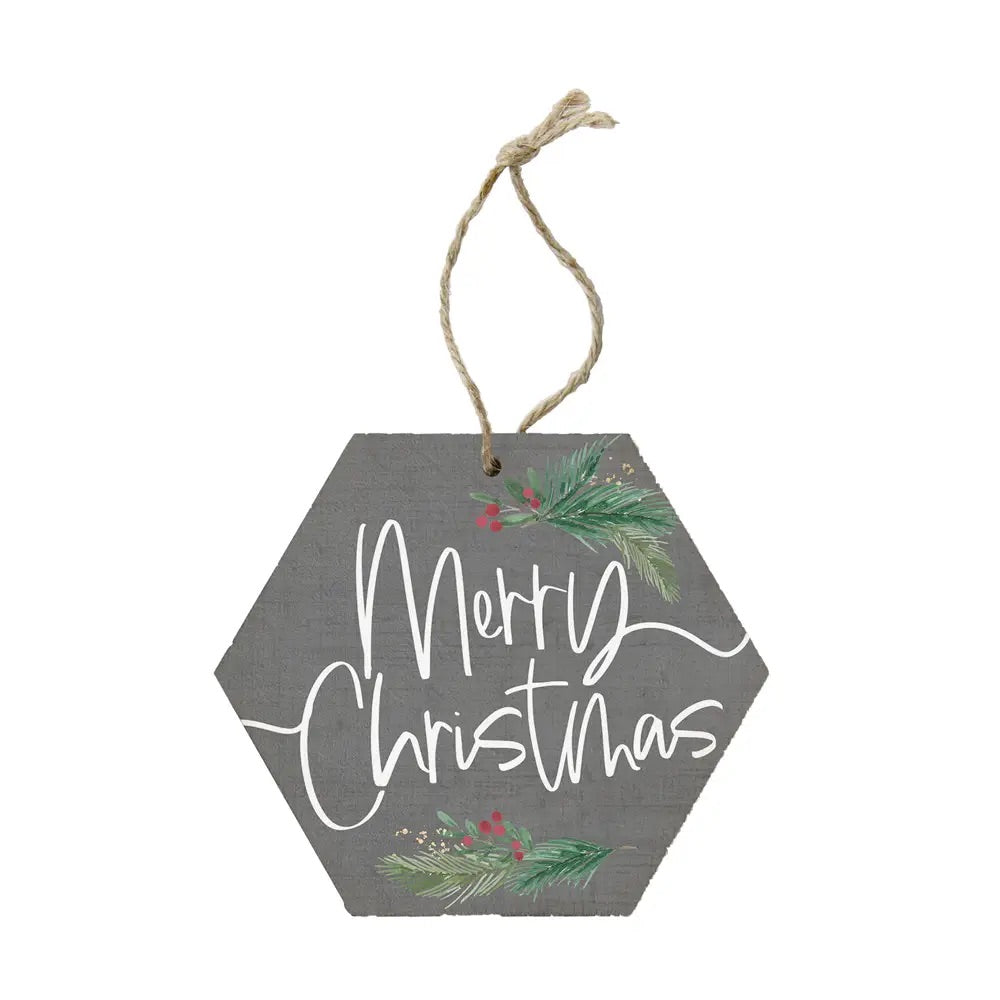 Merry Christmas Gray Ornament