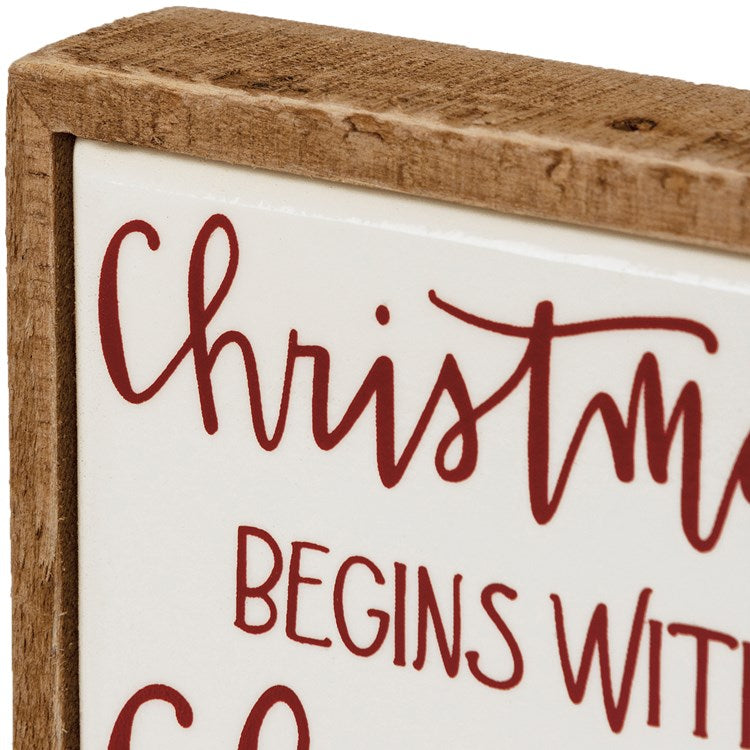 Christmas Begins with Christ Mini Box Sign