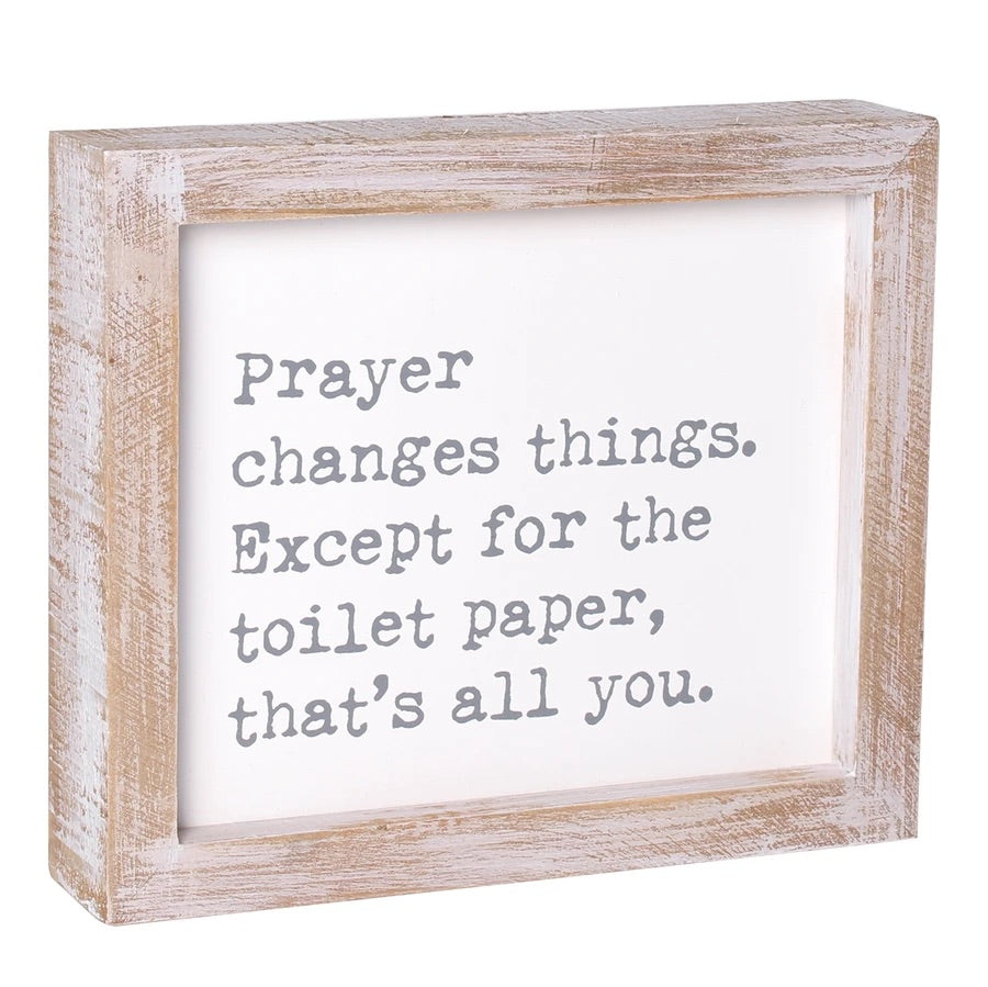 Prayer/Toilet Paper Framed Sign