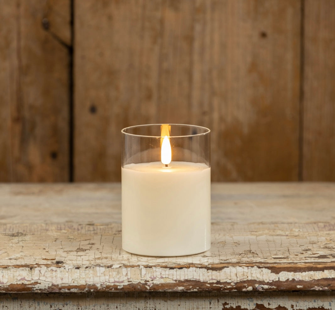 Glass 3D Flame Candle - 3 Sizes