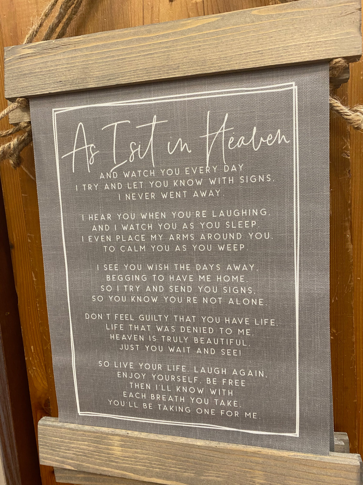 As I Sit in Heaven Hanging Canvas