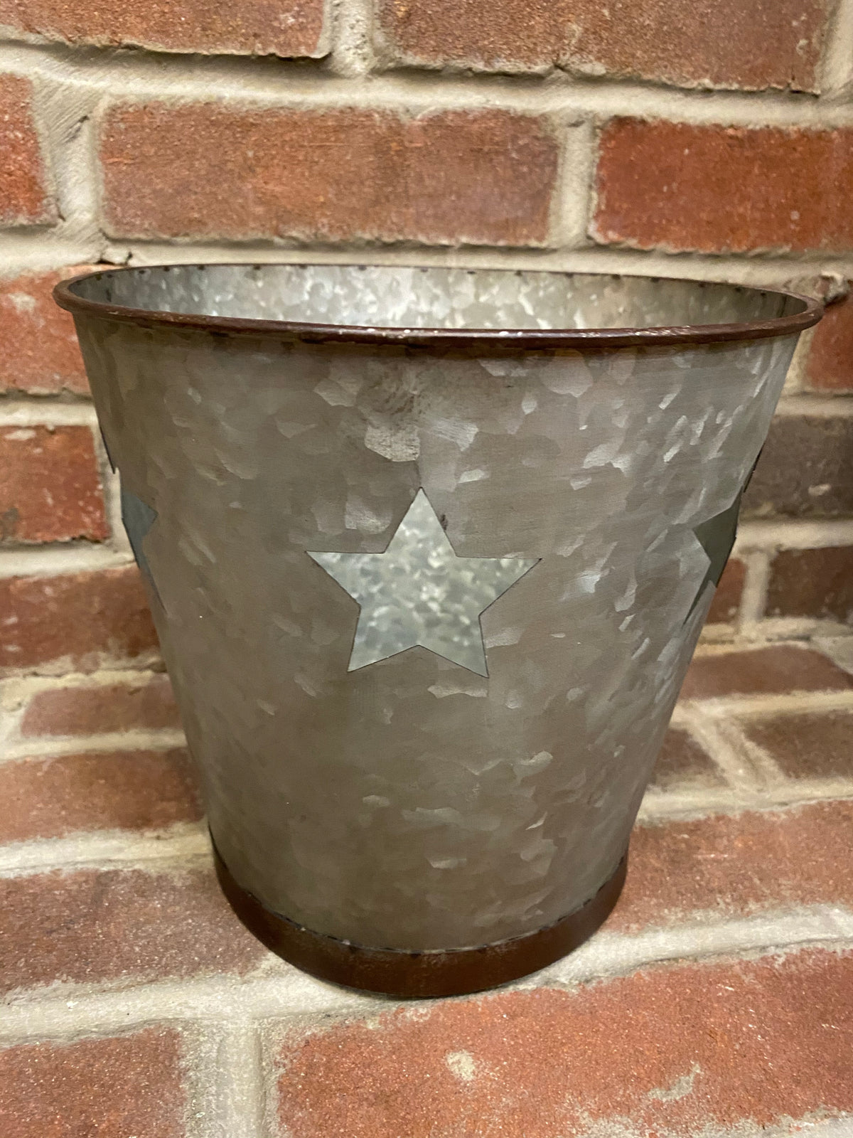 Galvanized Star Cut Out Bucket - Small