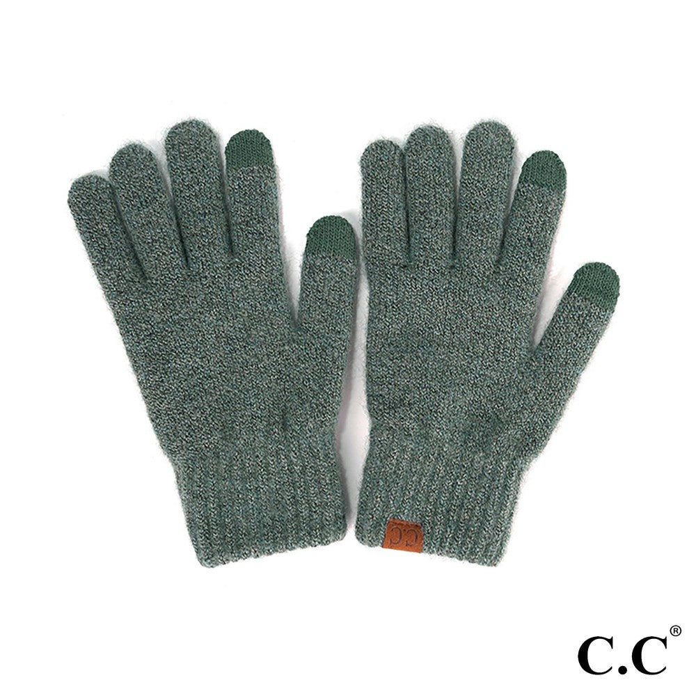 C.C Heather Knit Gloves -Forrest