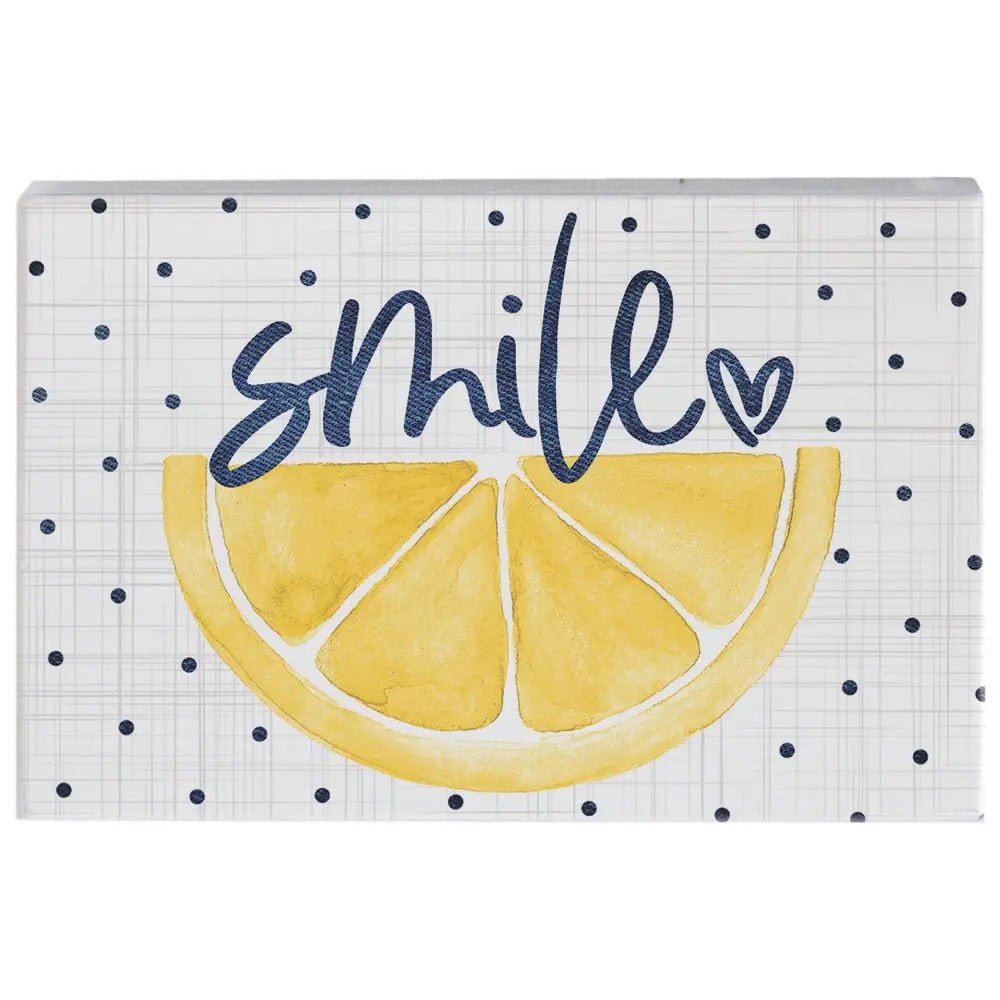 Smile Lemon Block Sign