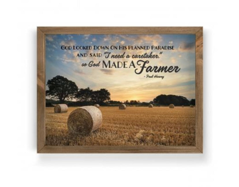 God Looked Down Farmer Framed Art