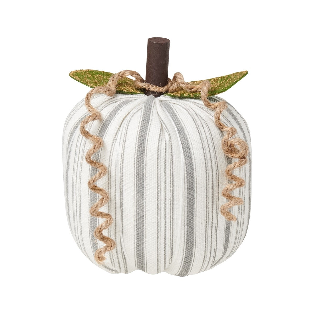 Medium Gray Striped Fabric Pumpkin