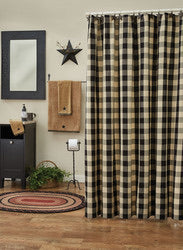 Wicklow Shower Curtain - Black & Tan