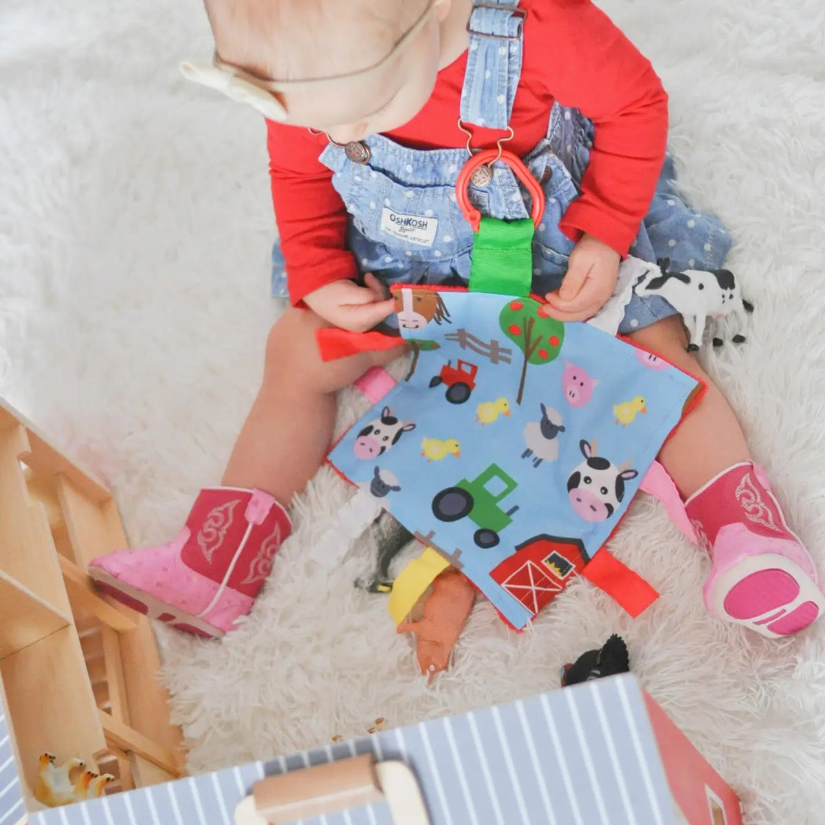 Farm Animals Crinkle Tag Square Toy