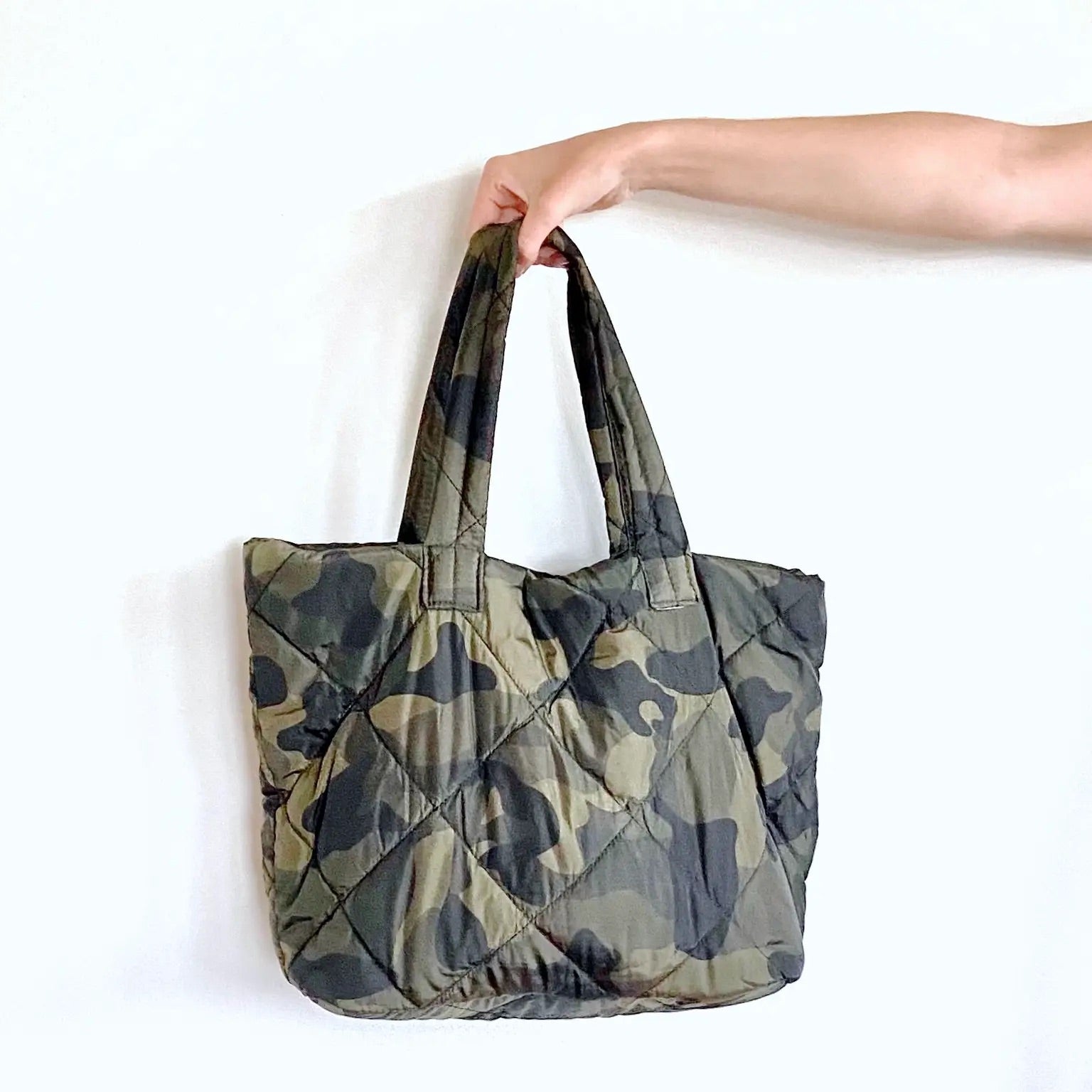 Cienna Quilted Camo Tote