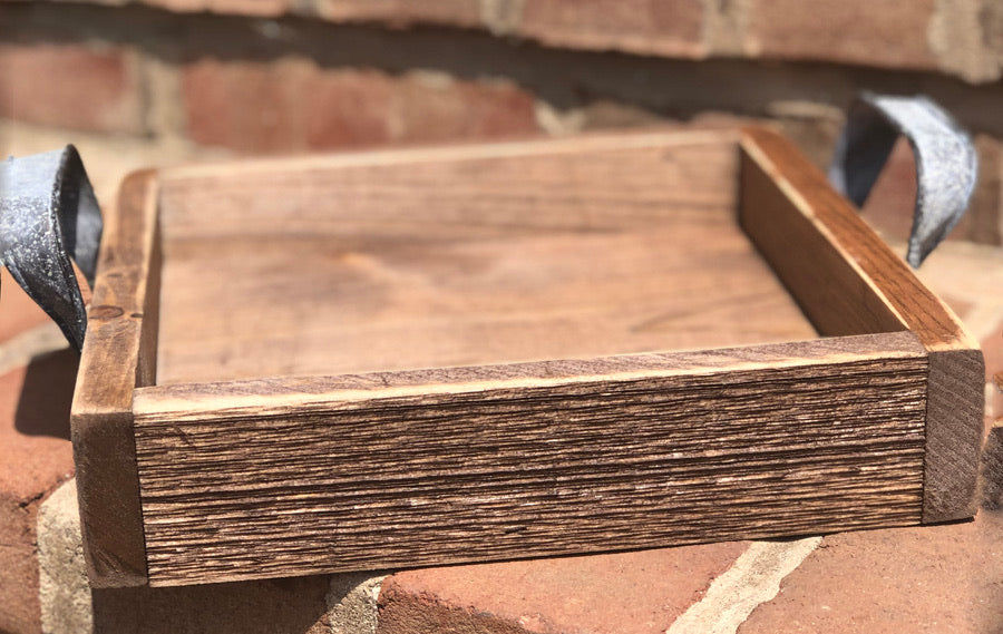 Square Wood Tray - Stained