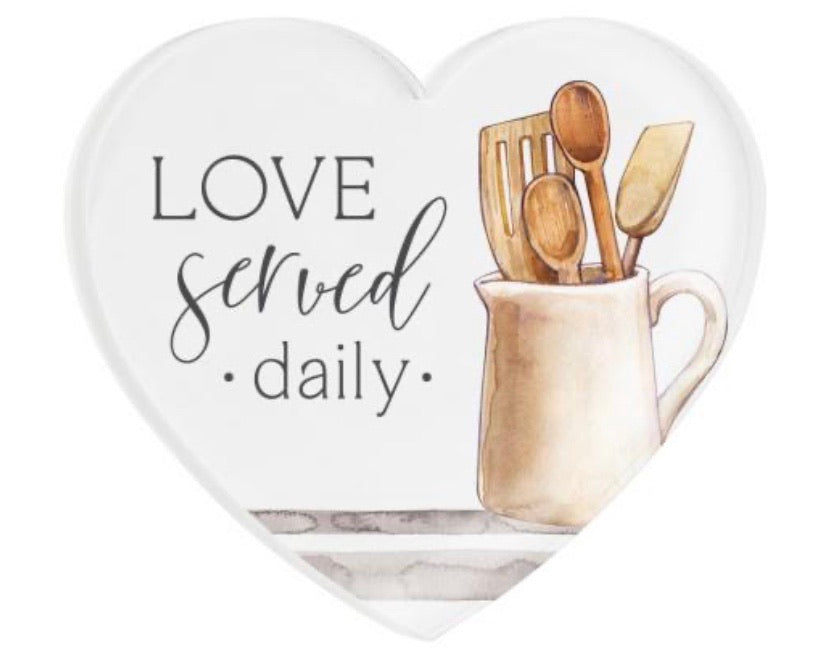 Love Served Daily Heart Magnet