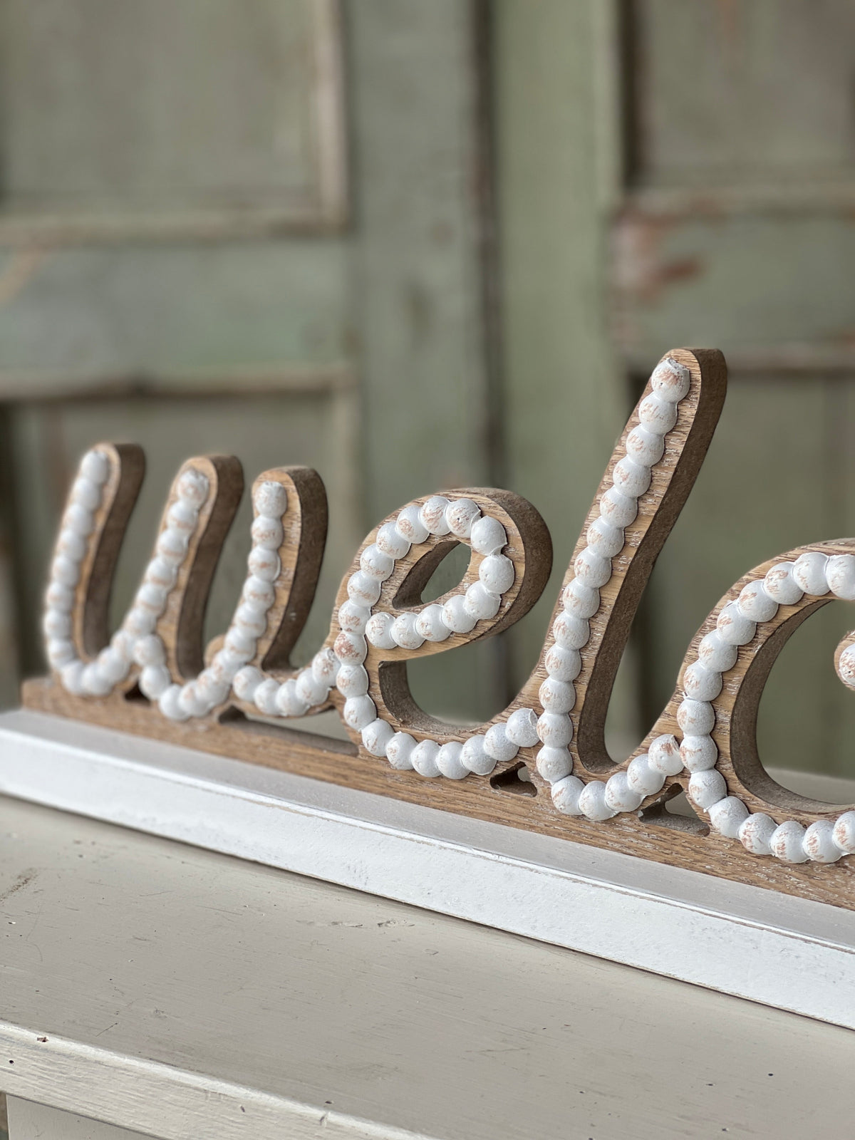 Beaded Welcome Sign